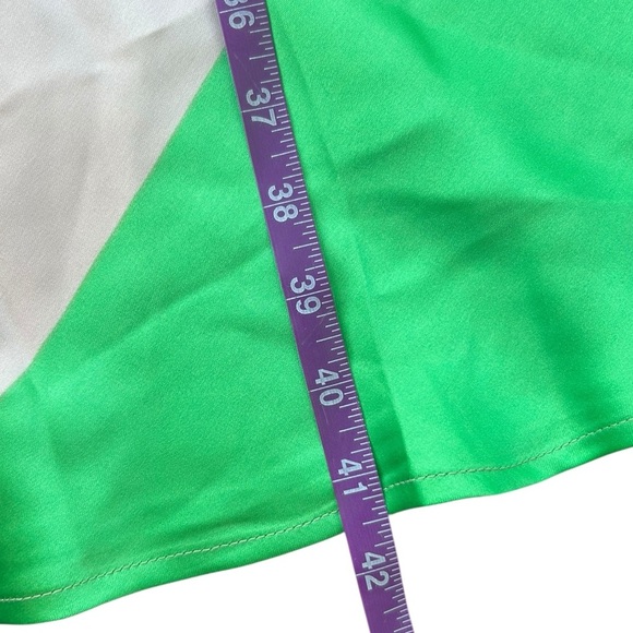 Topshop Wide Stripe Maxi Skirt Neon Green Cream Size 2 NWT - Picture 10 of 11